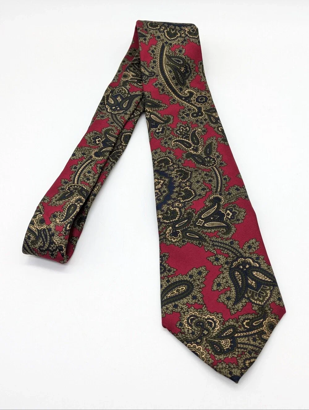 Vintage Don Loper Red Paisley Silk Tie
